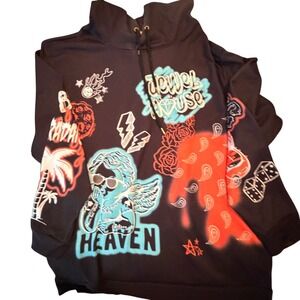 JEWEL HOUSE Graphic Print Streetwear Pullover Hoodie Size 4XL